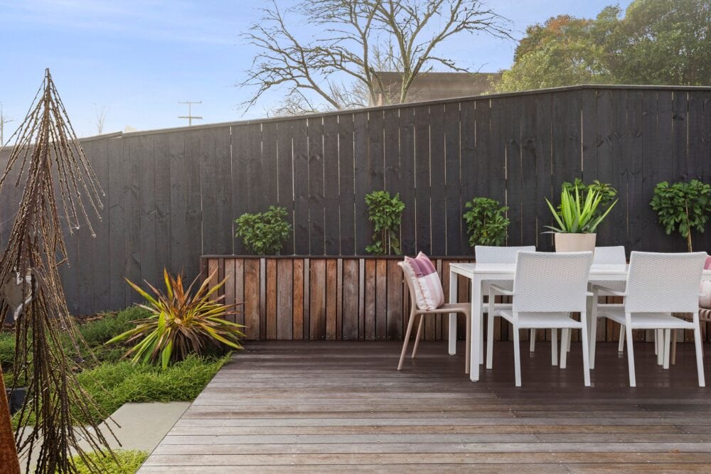 Private outdoor living area of a custom-built home in Richmond, Nelson