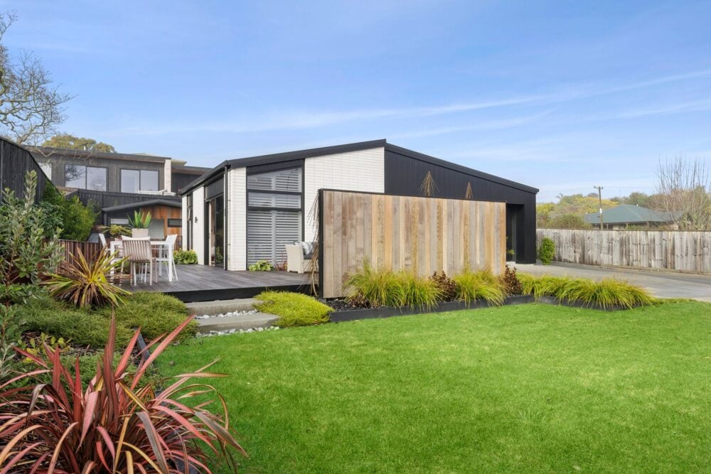 Contemporary custom-built home with landscaped garden and outdoor living in Richmond, Nelson
